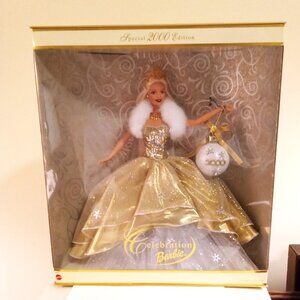 Vintage Special Celebration Barbie 2000 Mattel + Hallmark Ornament 28269 NEW